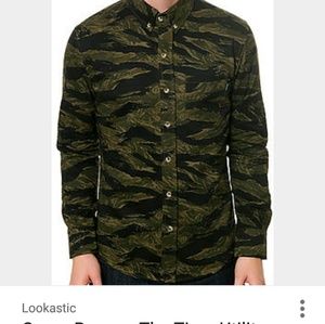 Camo Tiger Button Down. Size: medium